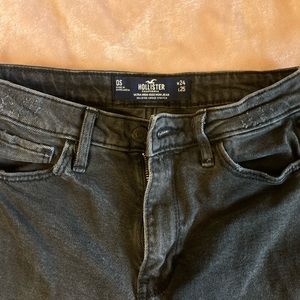 Ultra high-rise faded black mom jeans